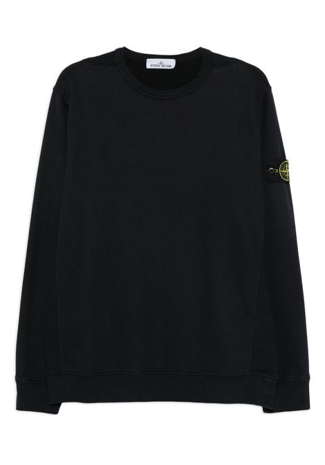 brushed organic cotton fleece sweatshirt man navy STONE ISLAND | K2S15 6100028 S0A20V0020